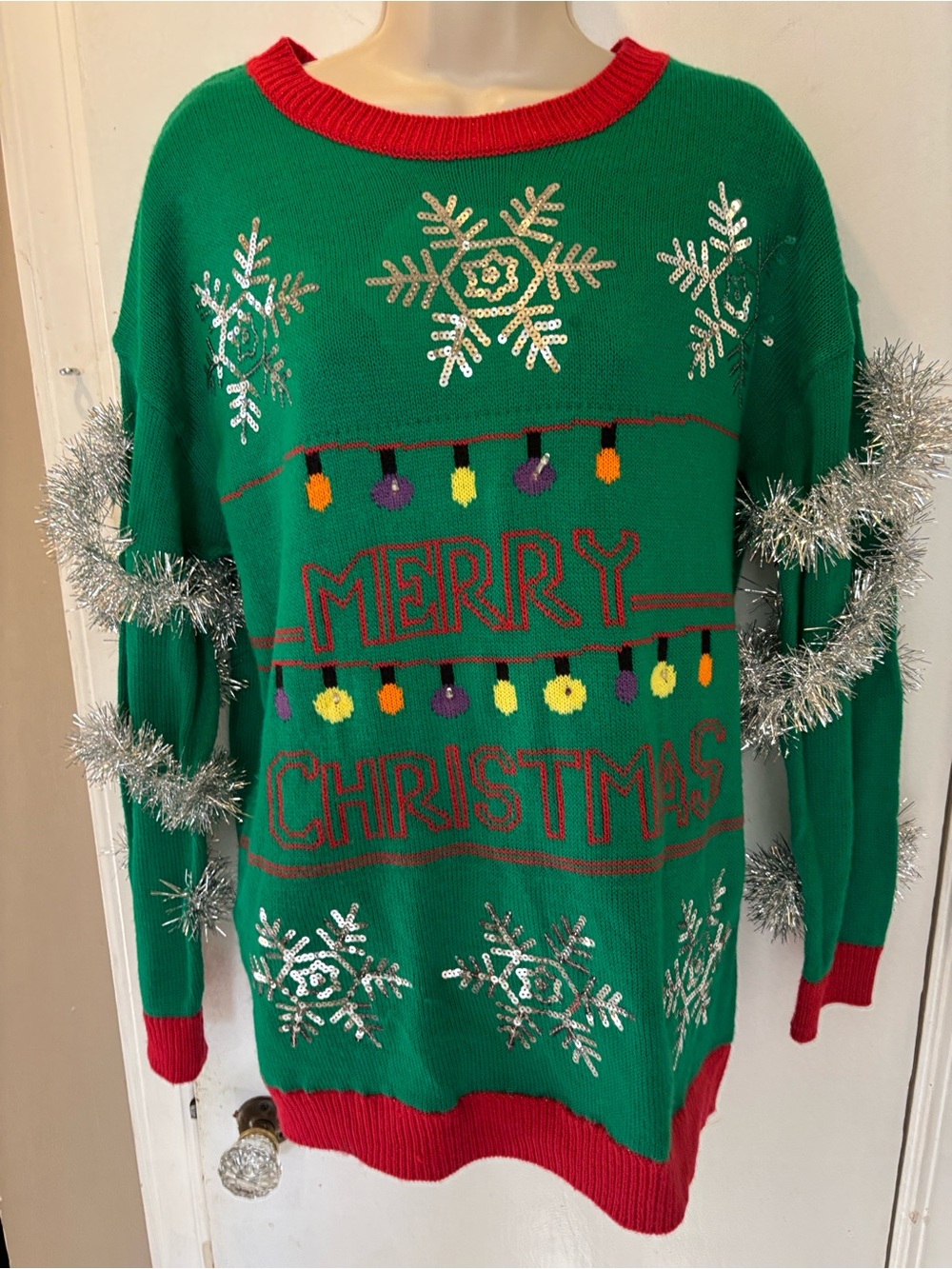 Tiara International large ugly Christmas sweater garland 26-404